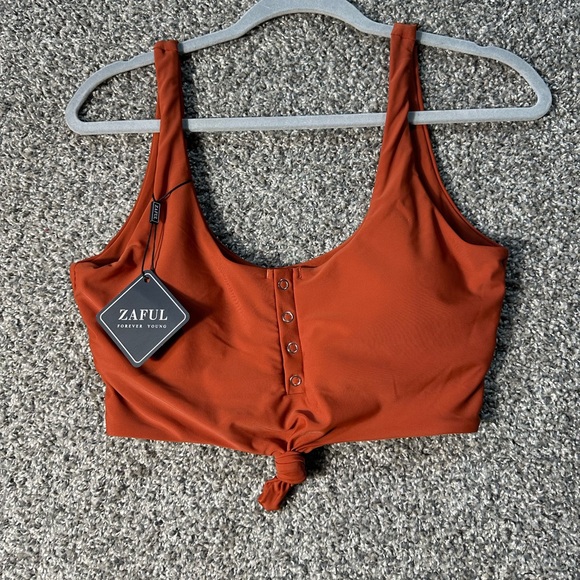 NWT ZAFUL Women's Front Knot Bikini Top SZ Medium - Picture 5 of 8